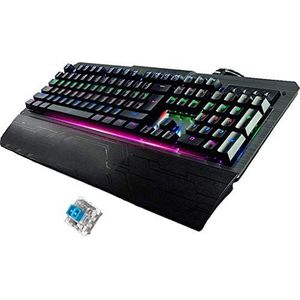 DKE-toetsenbord Groene Axis Real Mechanical Toetsenbord Internet Bar Metalen Mechanische toetsenbord 104 Sleutels Game LED Backlit Toetsenbord (Color : Black)