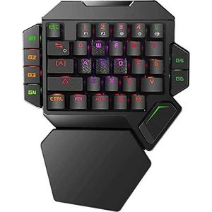 DKE-toetsenbord 35 Keys RGB One Handed Mechanical Gaming Keyboard, Kleurrijke Backlit Professional Gaming Keyboard Met Polssteun Ondersteuning, USB Wired Mechanical Keyboard For Game