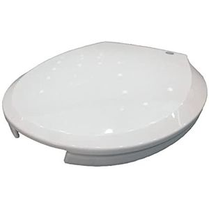 Commerciële toiletbril met open voorkant en deksel, softclose toiletbril Plastic toiletbril met opening, wit, rond (Color : White, Size : Round)
