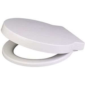 Hoes voor toiletbril Toiletbrillen Wc-dekselafdekking, aan de muur gemonteerde ronde toiletbril, drop-mute, aan de bovenkant gemonteerd, wit, 38,5~44,5 * 40 cm