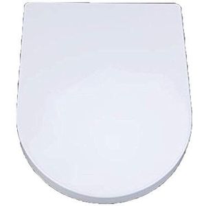 Hoes voor toiletbril Toiletbril Compatibel U-vormige toiletbril met demping Snelsluiting Aan de bovenkant gemonteerd, ultrabestendig toiletdeksel for badkamer, Wit (Color : White, Size : 45~47cm*35.