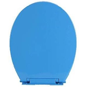 Wc bril, Toiletbril compatibele toiletbril met verstelbaar scharnier O-vorm dempend antibacterieel topgemonteerd ultrabestendig toiletdeksel, paars (Color : Blue, Size : 35.4 * 42.3CM)