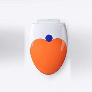 Wc bril, Toiletbril Familietoiletbril met vertraging Antibacterieel Pp-bord Eenvoudig te installeren Gemakkelijk schoon toiletdeksel for V-toilet, Blauw (Color : Orange, Size : 36 * 47cm)