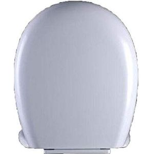Wc bril, Toiletbril O-type toiletdeksel met langzaam sluitende dempen dikker PP-bord toiletbrilhoes, wit