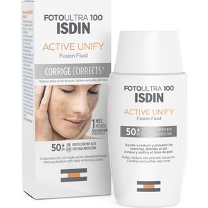 ISDIN FotoUltra 100 Active Unify - Verhelderende Beschermende Crème - SPF 50+ - 50 ml