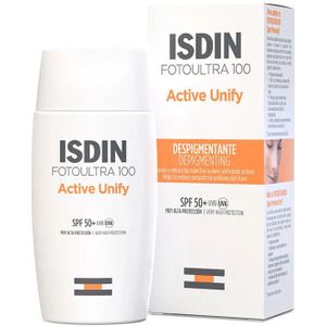Gezichtszonnecrème Isdin Foto Ultra 100 Active Unify Anti Donkere Vlekken Behandeling Spf 50+ (50 ml)