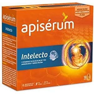 APISERUM Intelligente drinkfles: bevordert de mentale prestaties, concentratie en geheugen, multivitamine met gelei, vitamine B, aminozuren en ginkgo biloba
