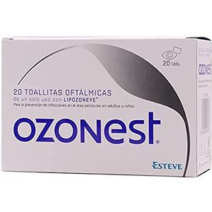 ESTEVE PHARMACEUTICALS S.A. Ozonest Oogheelkundige Reinigingsdoekjes, verwijdert afscheidingen en resten, voorkomt infecties, 20 stuks, wit