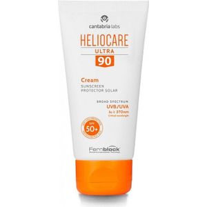 Heliocare Ultra 90 - Gezichtszonnecrème SPF 50+, zeer hoge bescherming, verzorgt en gehydrateerd, zonder witte resten, zonder maskereffect, normale of droge huid, 50 ml