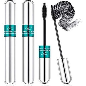 TTCPUYSA Lash Cosmetics Vibely Mascara, 2 in 1 Thrive mascara met twee uiteinden voor een natuurlijk verlengend en verdikkend effect, 4D Silk Fiber Lash Mascara Waterproof Langdurig (2 stuks)