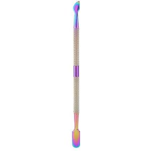 Cuticle Pusher Push Cuticle Removal Tool Regenboogkleur Roestvrij staal Cuticle Pusher Roestvrijstalen nagel Dode huidverwijdering Nail Art Manicure Tool(F505)