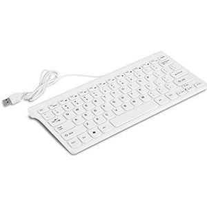 USB Bedraad Toetsenbord en Muis Set, 87 Toetsen Ergonomisch Ontwerp Portable Mini Ultra Thin Keyboard Muizen Combo voor PC Laptop, Eenvoudig te Gebruiken Plug and Play(Wit)