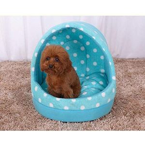 YABAISHI Huisdier Nest Comfortabel Katoen Kennel Cat Bed, M, Blauw