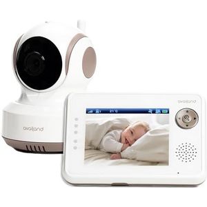 Availand Follow Baby Babyfoon met gemotoriseerde camera, beige/wit