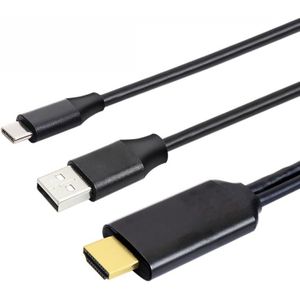T2 Type C USB naar HDMI-compatibele 4K 60Hz HD-kabel-tv-schermconnector voor telefoons  tablets  laptops  projectoren (zwart)