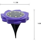 2 stks 8 LED's Solar Bloemblaadjes Begraven Lamp Waterdichte Tuin Gazon Licht  Specificatie: Purple Lily (Warm Light)