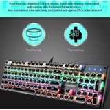 104 Keys Green Shaft RGB Luminous Keyboard Computer Game USB Wired Metal Mechanical Keyboard  Cabel Length:1.5m  Style: Double Imposition Version (White Blue)
