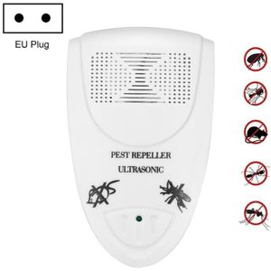 Ultrasone elektronische muis repeller huishoudelijke intelligente insect repeller  EU plug (wit)