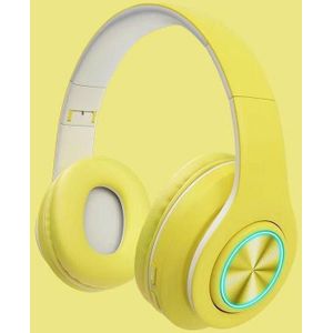 B39 Macaron Draadloze Bluetooth-headset Opvouwbare Gaming Headset Ondersteuning TF-kaart (Lemon Geel)