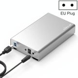 BluenDless U35Q 3.5 inch Full Metal Mobile Hard Disk Box Type-C / USB3.0 SATA Serile desktop PC Externe harde schijf Box EU-stekker (USB 3.0)