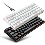 HXSJ L800 61 Sleutels Bluetooth 5.0 / 2.4G Wireless / Type-C Wired Drie Modi Blue Shaft Mechanical Keyboard (Zwart)