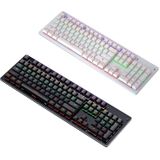 LEAVEN K880 104 Keys Gaming Green Axis Office Computer Wired Mechanical Keyboard  Cabel Length:1.6m(White )