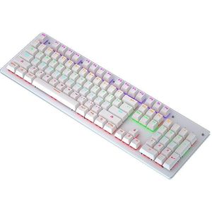 LEAVEN K880 104 Keys Gaming Green Axis Office Computer Wired Mechanical Keyboard  Cabel Length:1.6m(White )