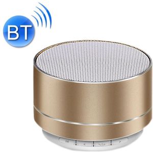 A10 TWS Draadloze Bluetooth Mini Draagbare Speaker  Ondersteuning TF Card & U Disk & LED (Gold)