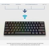 LEAVEN K28 61 Keys Gaming Office Computer RGB Wireless Bluetooth + Wired Dual Mode Mechanical Keyboard  Cabel Length:1.5m  Colour: Green Axis (Blue)