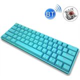 LEAVEN K28 61 Keys Gaming Office Computer RGB Wireless Bluetooth + Wired Dual Mode Mechanical Keyboard  Cabel Length:1.5m  Colour: Tea Axis (Blue)