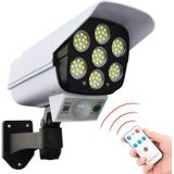 Solar Sensor LED Muurlamp Simulatie Surveillance Camera Glans Anti-Thief Street Lamp  Stijl: Afstandsbediening (77LED)