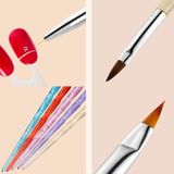 3 Sets Nail Pen Set Phototherapy Drawline Pen Geschilderd Pen Flash Powder Pen Rod Smudge Carving Pen  Stijl: 3 in 1 Ronde Hoofd