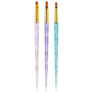 3 Sets Nail Pen Set Phototherapy Drawline Pen Geschilderd Pen Flash Powder Pen Rod Smudge Carving Pen  Stijl: 3 in 1 Ronde Hoofd