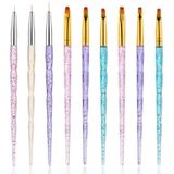 3 Sets Nail Pen Set Phototherapy Drawline Pen Geschilderde Pen Flash Powder Pen Rod Smudge Carving Pen  Stijl: 3 In 1 Drawline