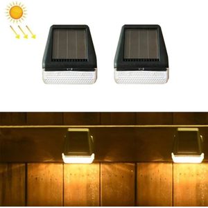 2 stks Solar Wandlamp Outdoor Rainfall Tuin Decoratie Trappen Lichte Omheining LED-wandlamp (warm licht)