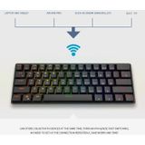 LEAVEN K28 61 Keys Gaming Office Computer RGB Wireless Bluetooth + Wired Dual Mode Mechanical Keyboard  Cabel Length:1.5m  Colour: Red Axis (Pink)