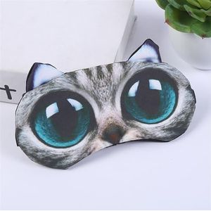 Oogmasker slaapmasker katoen slapen oogmasker schattig kinderen cartoon oogbedekking blinddoeken reizen thuis ogen ontspannen maskers ooglap ooglapje (kleur: kat C)