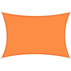 Schaduwdoek zonnescherm zeil rechthoek waterdichte buitenluifel tuin patio feest zonnescherm luifel 98% UV-blok zonnescherm doek zon onderdak zonnescherm schaduwdoek (kleur: oranje, maat: 3 x 3 m)