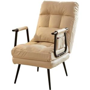 Zero Gravity-stoel, draagvermogen van 200 kg, opvouwbare loungestoel met zitkussen en zijvakken, verstelbare loungestoel for zitten en slapen, geschikt for woonkamer, balkon, tuin, terras (Color : Wh
