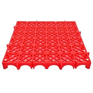 Modulair In Elkaar Grijpend Kussen, 4 Stuks Polypropyleen PP Materiaal Splitsende Drainagematten For Binnen Buiten Bad Garage Dek Patio (19.68""x19.68""x1.96"") (Color : Red, Size : 4pcs)
