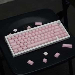 Jade Series Keycaps, Cherry Profile Double Shot PBT Keycap Voor MX Switch Mechanisch Toetsenbord (Color : Pink)