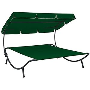 Outdoor Lounge Bed met Luifel Groen