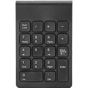 Draadloos numeriek toetsenbord, 2.4G draadloos numeriek toetsenblok Ergonomische draagbare mini USB financiële boekhouding Numeriek toetsenbord met voor nano-ontvanger voor laptop, computer(Zwart)