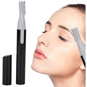 Oor- en neushaartrimmer, 2020 pijnloze wenkbrauw- en gezichtshaartrimmer voor mannen en vrouwen, elektrische roestvrijstalen okselhaartrimmer met LED-licht, professionele tondeuse