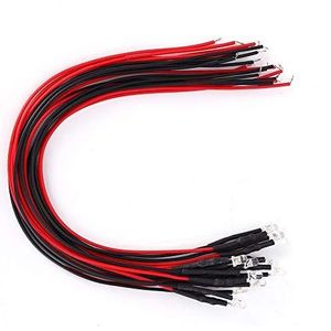 50st 12V Led Diodes 3mm Warm Wit Licht Diode Kralen Ronde Kop Voorbedrade Lichtgevende Diodes