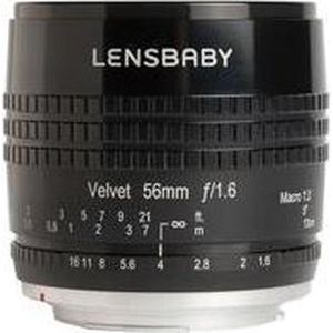 Lensbaby Velvet 56mm, f/1.6 voor Nikon (Nikon F, Volledig formaat), Objectief, Zwart