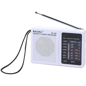 BAIJIALI BJL228 retro draagbare tweebands FM AM-radio ingebouwde luidspreker