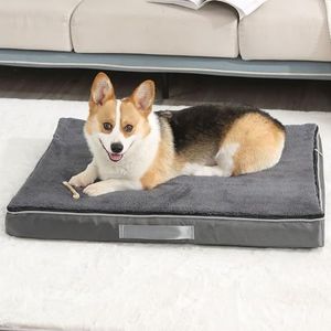 dog bed Hondenbed traagschuim huisdiermat hondenmand warm, comfortabel en ademend huisdierbed waterdichte mat volledig afneembare en wasbare hondenmand kattenmat (Color : White blue, Size : 120X75X1