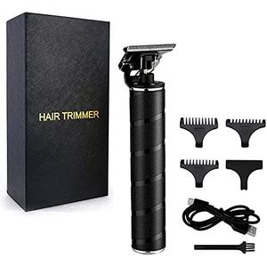 Heren Must - 2021 nieuwste tondeuse, nieuwe oplaadbare T-Blade mannen tondeuse voor mannen trimmen baard en haar met 4 gidskammen (zwart)