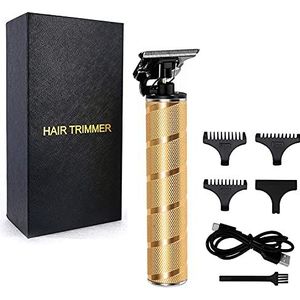 Heren Must - 2021 nieuwste tondeuse, nieuwe oplaadbare T-Blade mannen tondeuse voor mannen trimmen baard en haar met 4 gidskammen (goud)